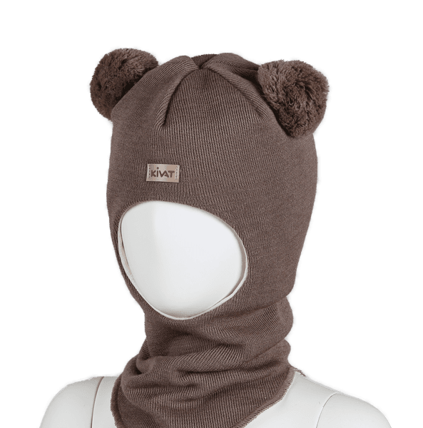 Hovedbilde Kivat ull balaclava med store dusker - ...