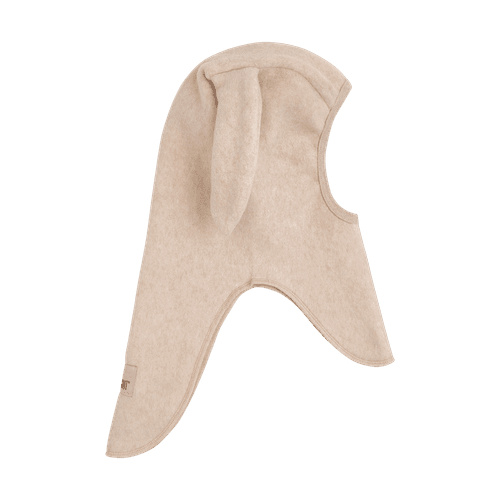 Huttelihut Bunny balaclava bomullsfleece - camel melange