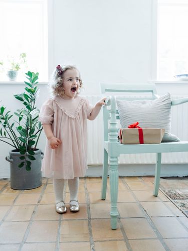 Hust & Claire Karoline tyllkjole til jente - dusty rose
