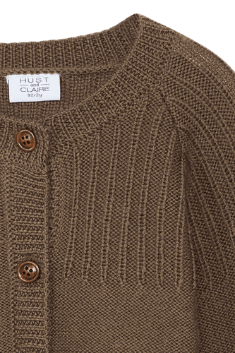 Hust & Claire Curi Cardigan i ull til barn - coffee
