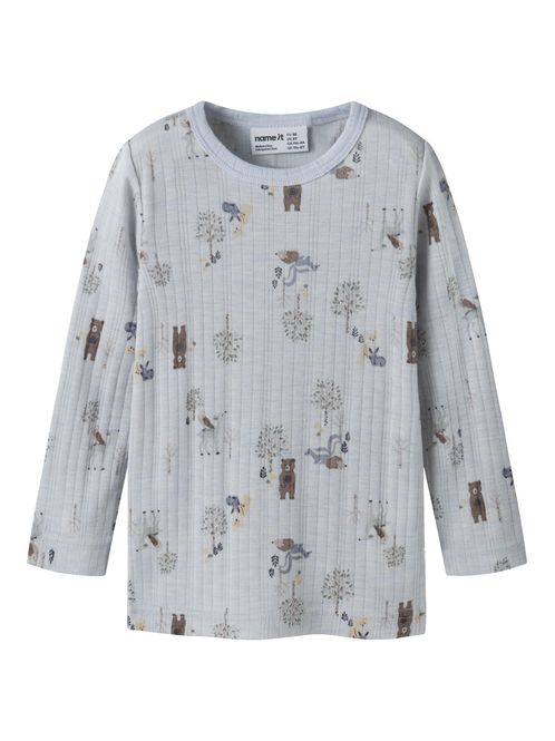 Hovedbilde Name It Wang ull rib Forest Animals trøye til ...