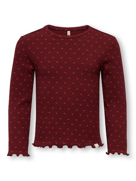 Hovedbilde Kids Only Trinny Hearts trøye til barn - cabernet