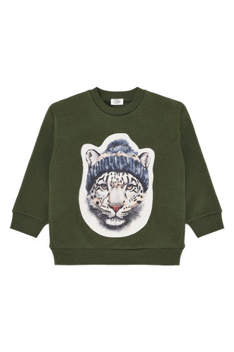 Hust & Claire Sejer Snowleopard sweatshirt til barn - deep ivy