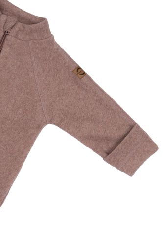 Mikk-Line Bomullsfleece heldress til baby - burlwood melange