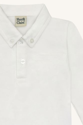 Hust & Claire Basil solid skjortebody - white