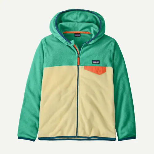 Patagonia Kids' Micro D™ Snap-T® Fleece Jacket, Buttercup Yellow w/Aqua Stone