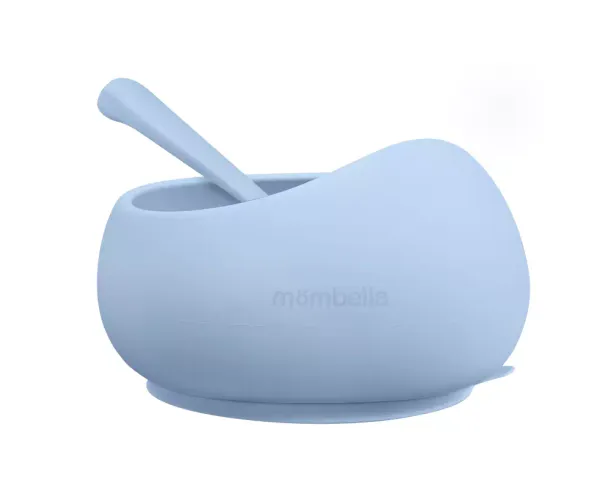 MOMBELLA Skål med sugekopp - lys blå