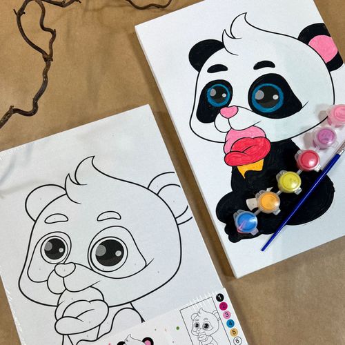 Paint by numbers på lerret - bamse