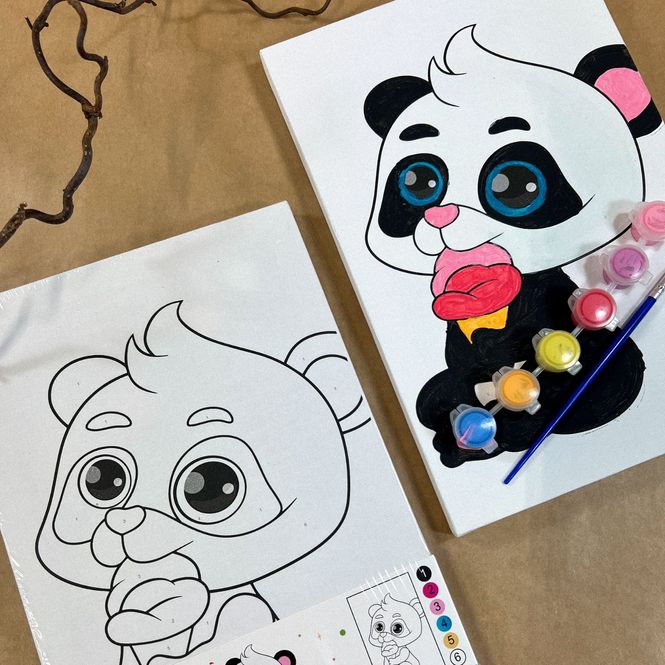 Hovedbilde Paint by numbers på lerret - bamse