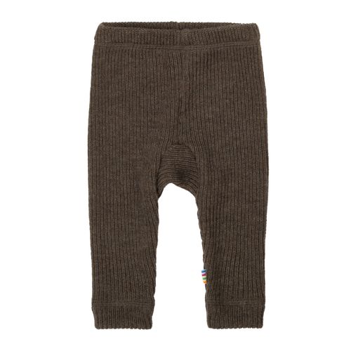 Joha Ribbestrikket ull leggings til barn - brun