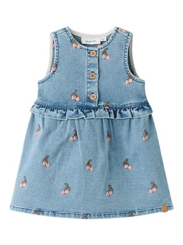 Lil'Atelier Deva ermeløs denimkjole til baby - medium blue denim
