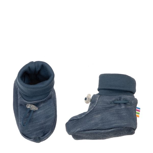 Hovedbilde Joha Propeller ull/bambus booties - ensfarget blå