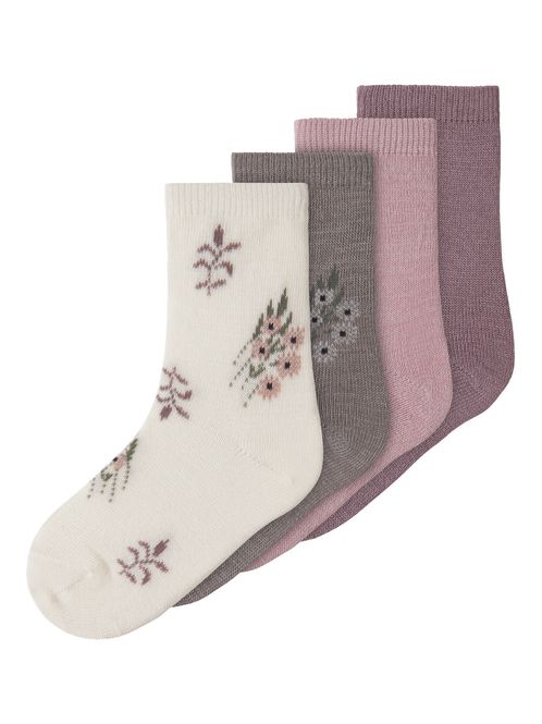 Hovedbilde Name It Wak 4-pk ullsokker til barn - toadstool