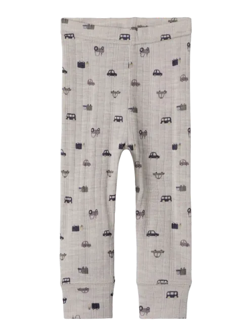 Hovedbilde Name It Wang small cars AOP ull leggings til baby ...