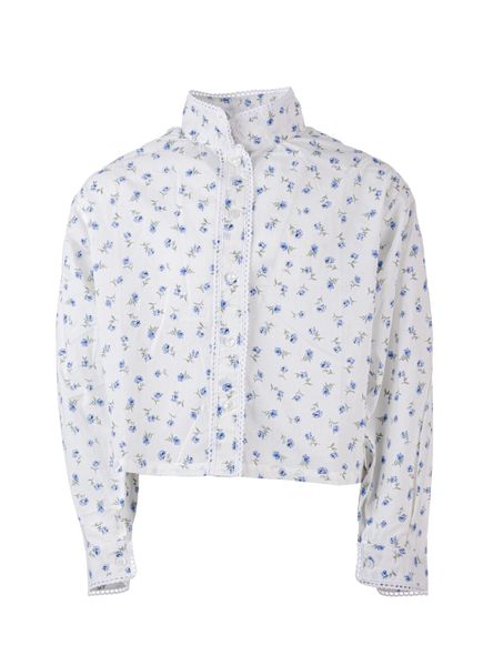 Hovedbilde Salto Elly bluse til festdrakt - blå blomstret 