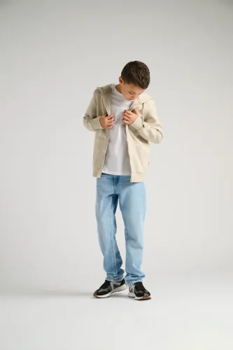 Only & Sons junior Ceres Zip Hoodie til junior - silver lining