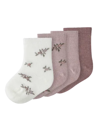 Name It Wak 4-pk ullsokker til baby - shadow gray