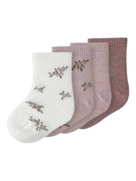 Hovedbilde Name It Wak 4-pk ullsokker til baby - shadow gray