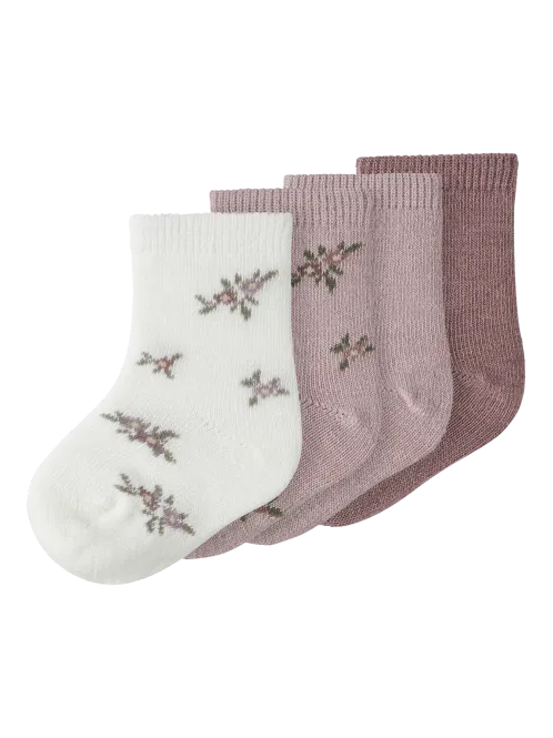 Hovedbilde Name It Wak 4-pk ullsokker til baby - shadow gray