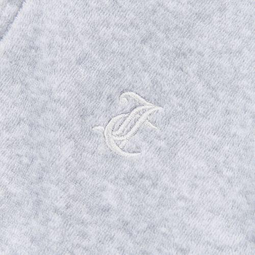 Juicy Couture Tonal Embro Velour zip hoodie - heather grey