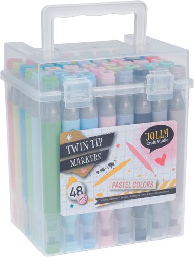 Tusjsett med 48 dual tip tusjer, Pastell