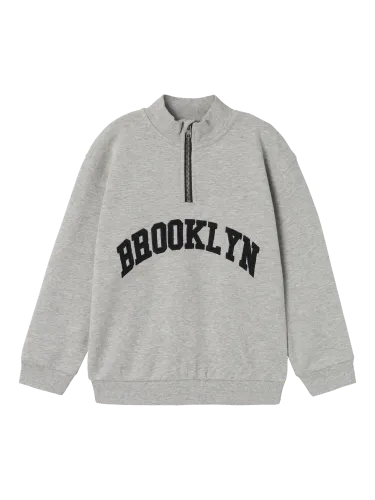 Name It Styn halfzip genser - grey melange