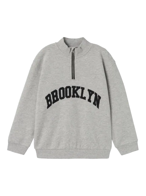 Hovedbilde Name It Styn halfzip genser - grey melange