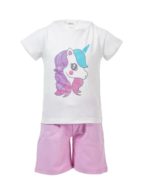 Hovedbilde Salto Madde Shortsett til barn - White/pink