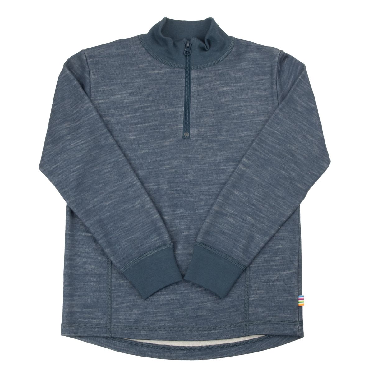 Joha Kids ull/bambus trøye med zip - dark denim