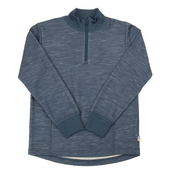 Hovedbilde Joha Kids ull/bambus trøye med zip - dark denim