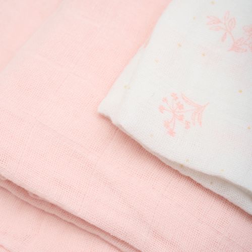 Pippi 3-pk muslinkluter - veiled rose