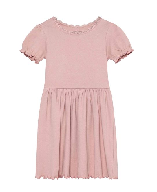 Hovedbilde Huttelihut kortermet kjole til jente - pale mauve
