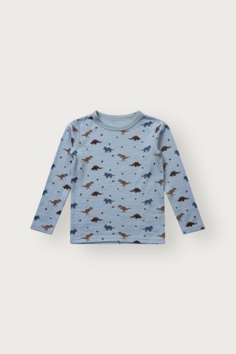 Hust & Claire Abba Dino ull/bambus trøye til barn - baby blue