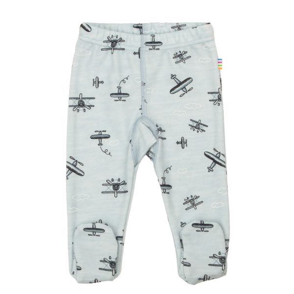 Hovedbilde Joha Propeller ull/bambus leggings med fot - blå