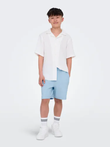 Only & Sons junior Kian Seersucker Shorts - powder blue 
