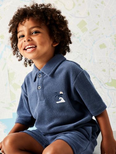 Name It Jarred terry poloskjorte til barn - vintage indigo