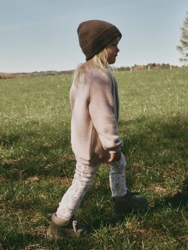 Name It Wang Flowers & Leafs ull leggings til barn - snow white