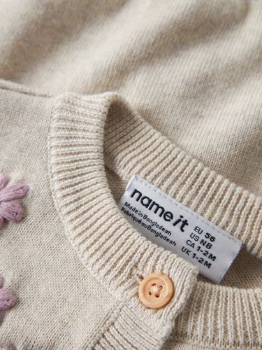 Name It Rucca strikket cardigan til baby - peyote melange