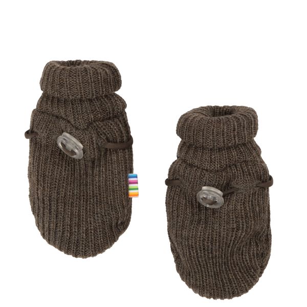 Hovedbilde Joha Ribbestrikket votter til baby - brun