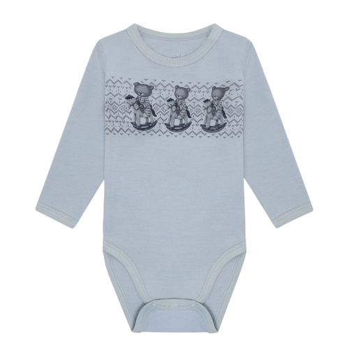 Hust & Claire Baloo Teddy ull/bambus body - baby blue
