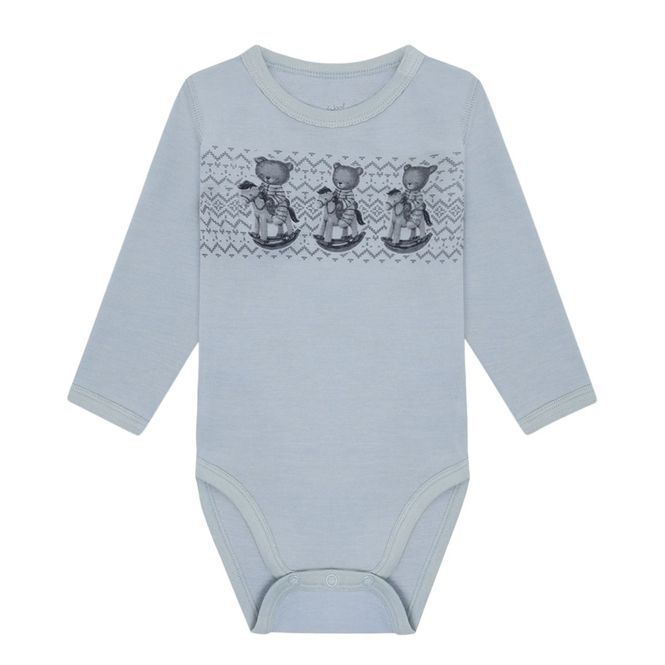 Hovedbilde Hust & Claire Baloo Teddy ull/bambus body - baby ...