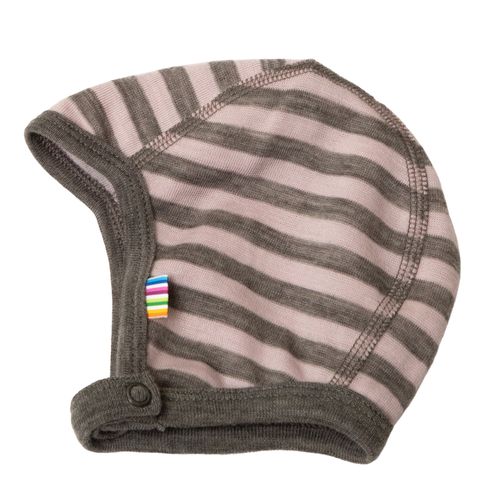 Joha Stripe ull lue med knapp - pink stripe