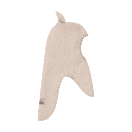 Huttelihut Bear balaclava bomullsfleece - camel melange
