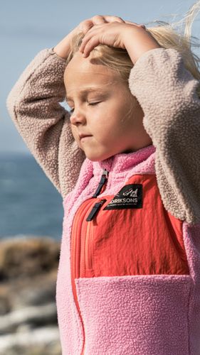 Didriksons Anten fleecejakke med zip - light heather pink