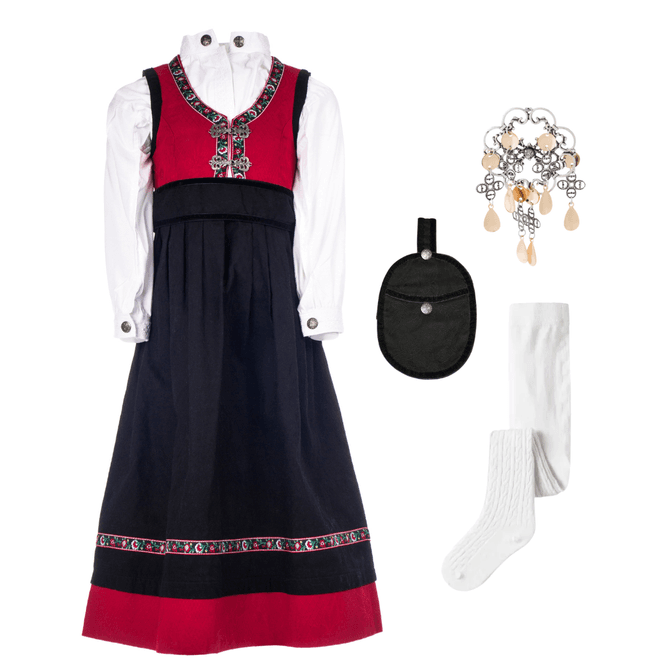 Hovedbilde Pakkedeal - Salto Festdrakt til pike - rød