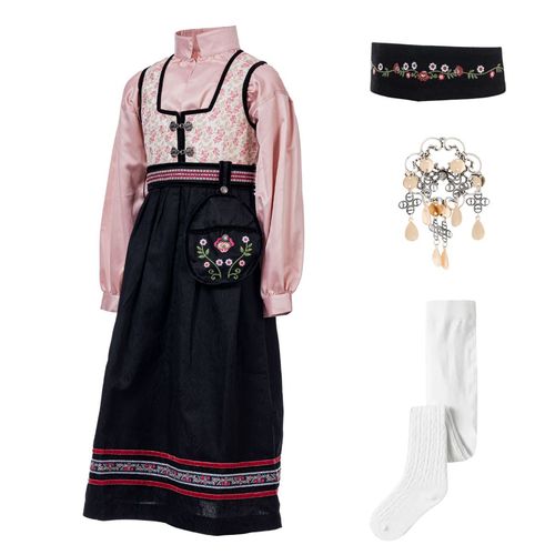 Pakkedeal - Salto Oline flower festdrakt til pike - rose - Lise bluse