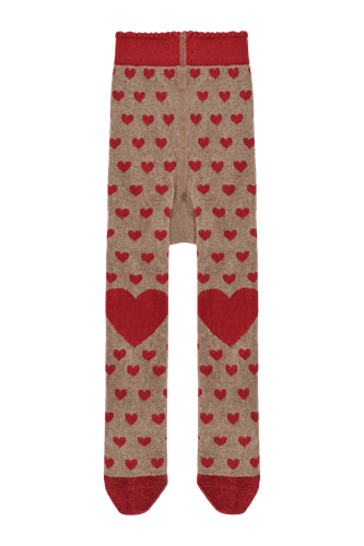 Hust & Claire Frankie Hearts strømpebukse til barn - biscuit