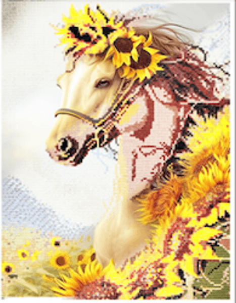 Hovedbilde Diamant perler 40x30 cm - hest