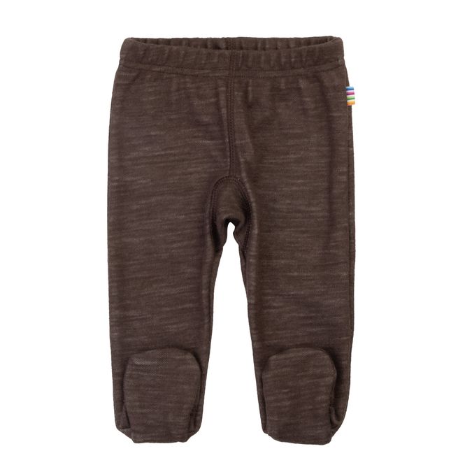 Hovedbilde Joha Solid ull/bambus leggings med fot - brun