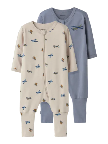 Name It Airplane 2-pk pysjamas til baby - tradewinds
